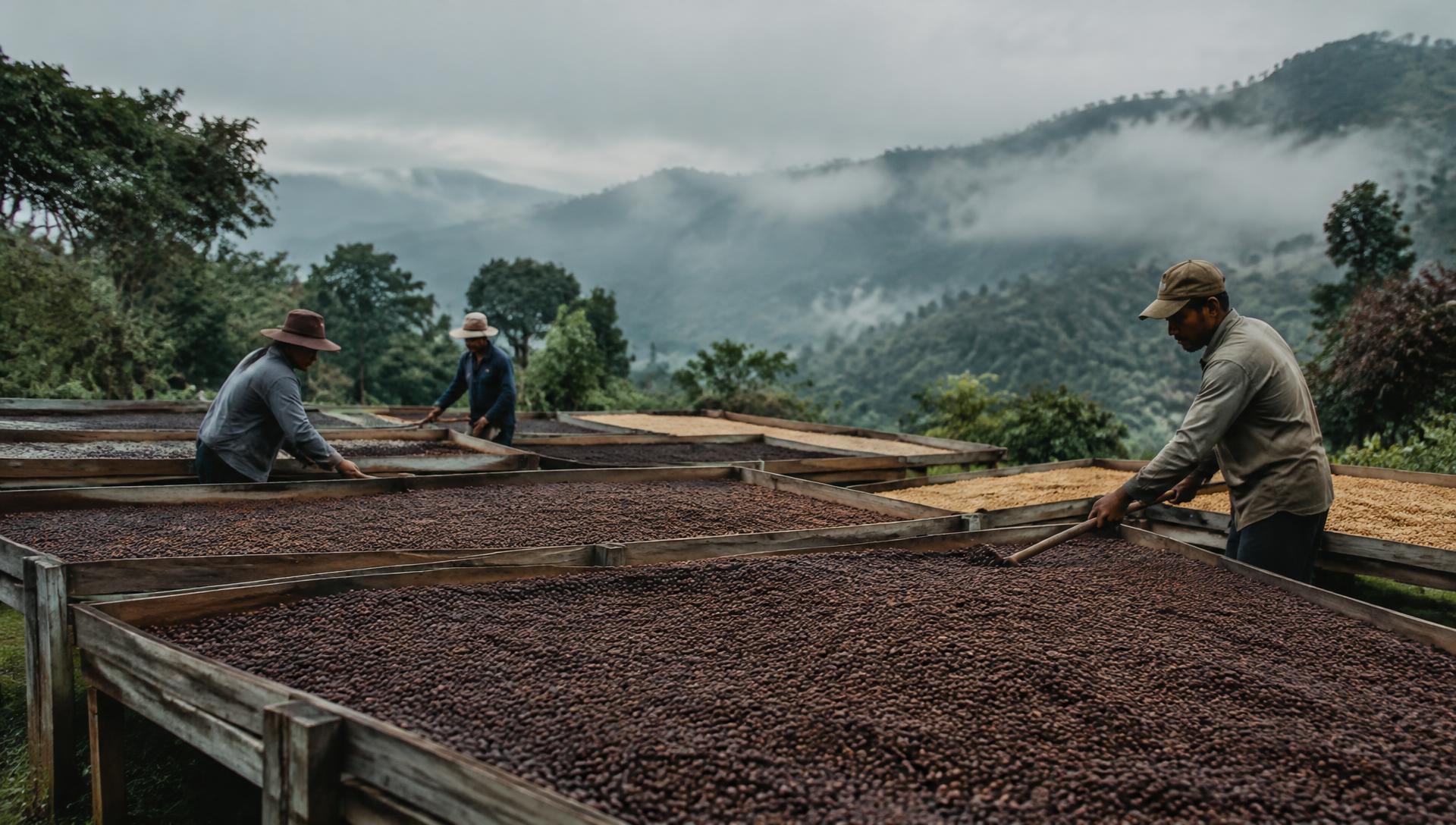 Dry stage of the coffee journey